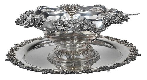 STERLING PUNCH BOWL, TRAY AND