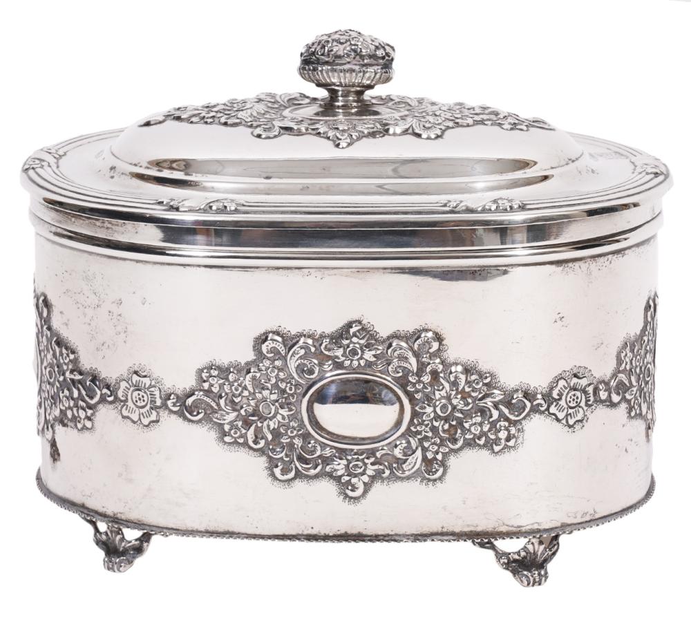 STERLING REPOUSE BOX WITH HINGED