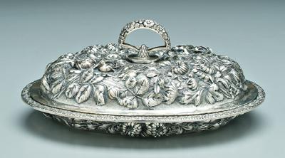 Sterling Repoussé entrée server,