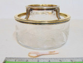 STERLING RIMMED CUT CRYSTAL CA
