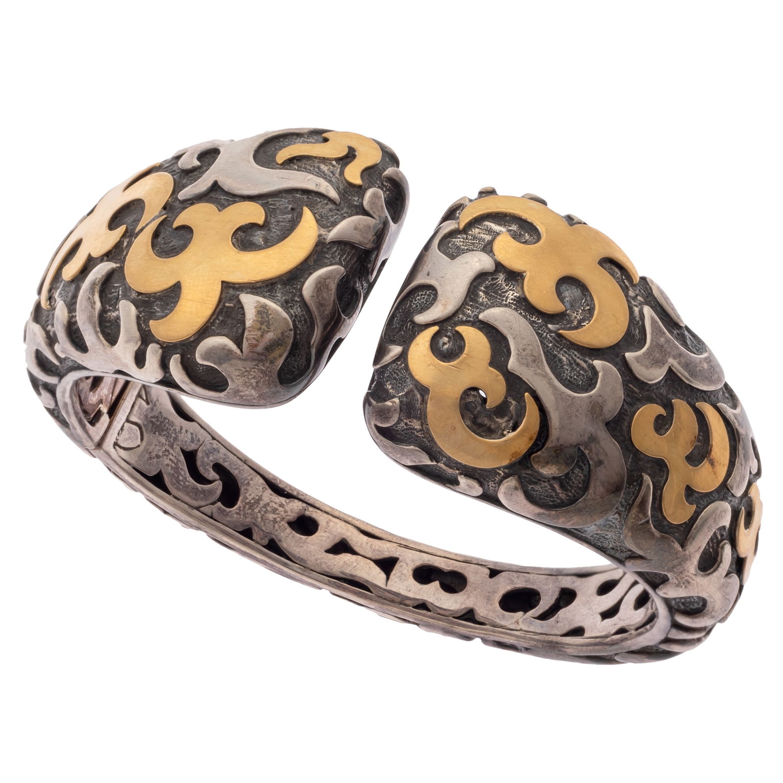 STERLING SILVER, 22K YELLOW GOLD