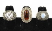 STERLING SILVER AMBER, AGATE,