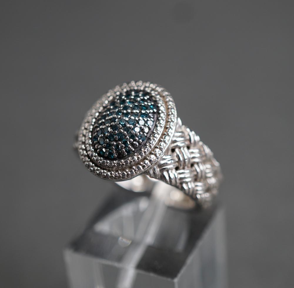 STERLING SILVER AND BLUE IRRADIATED