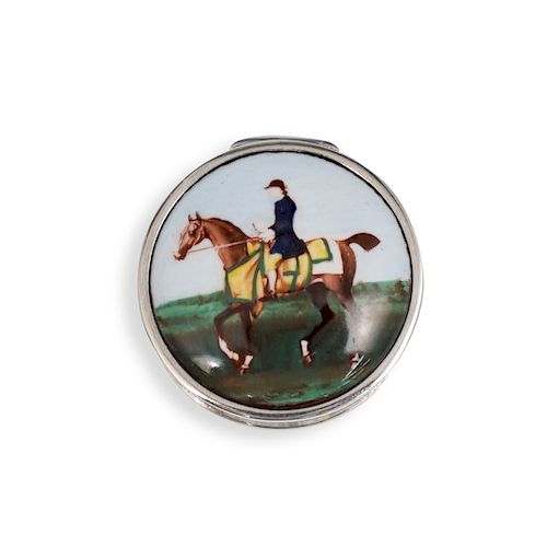 STERLING SILVER AND ENAMEL PILL