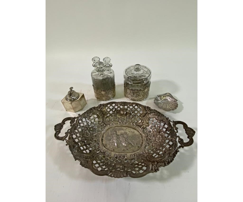 Sterling silver and etched glass