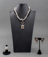 STERLING SILVER AND FLORAL MIC