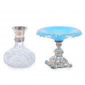 STERLING SILVER AND GLASS TABL