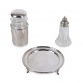 STERLING SILVER AND GLASS TABL