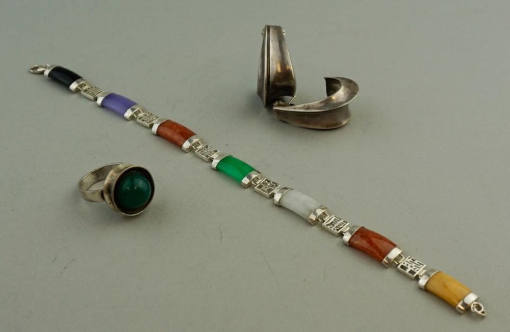 STERLING SILVER AND JADE
