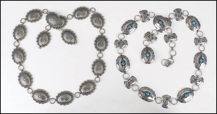 STERLING SILVER AND TURQUOISE BELT.