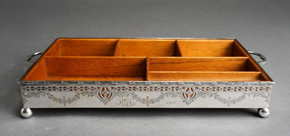 STERLING SILVER AND WOOD DESK