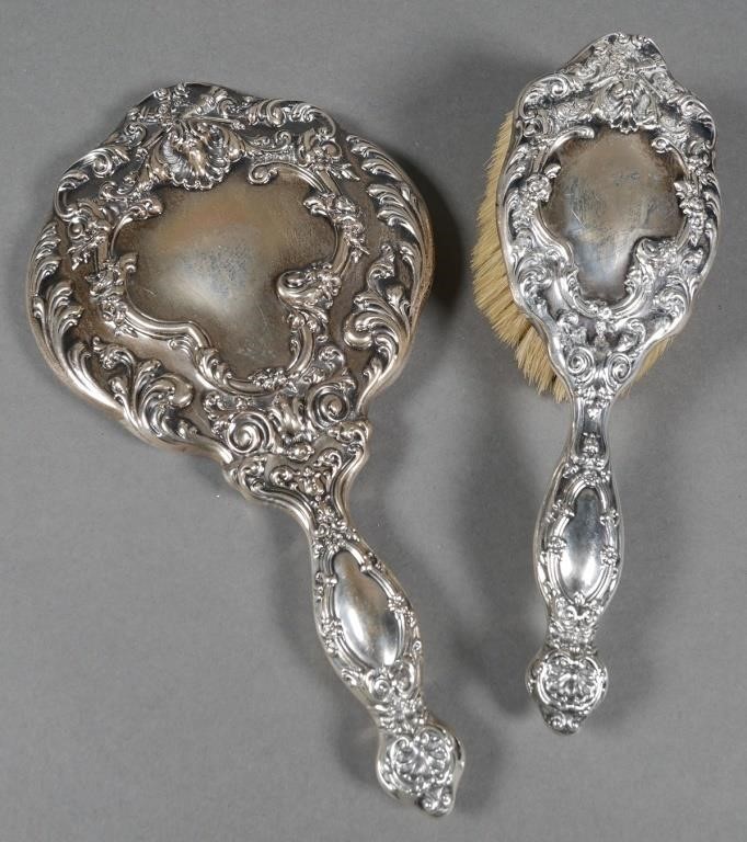 STERLING SILVER ANTIQUE MIRROR &