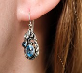 STERLING SILVER AQUA, TANZANIT