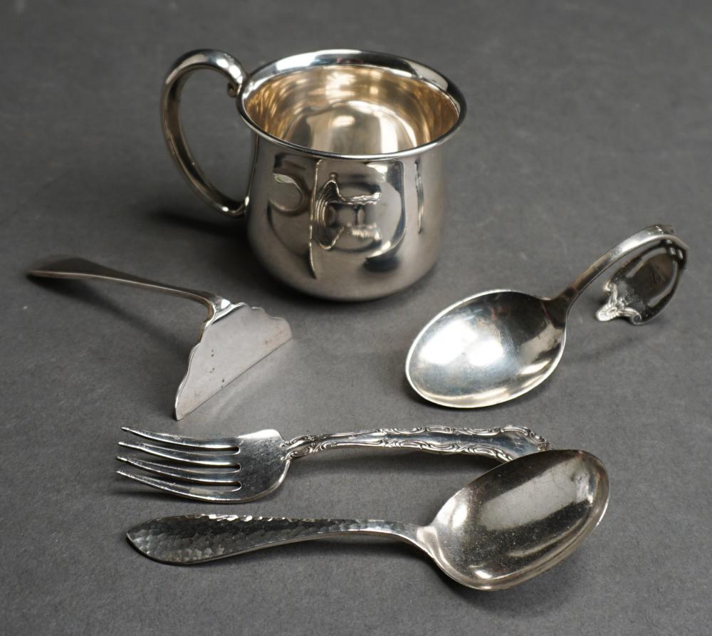 STERLING SILVER BABY CUP AND FOUR
