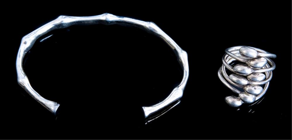 STERLING SILVER BAMBOO CUFF