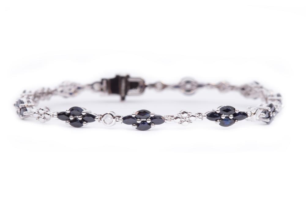 STERLING SILVER, BLUE SAPPHIRE,
