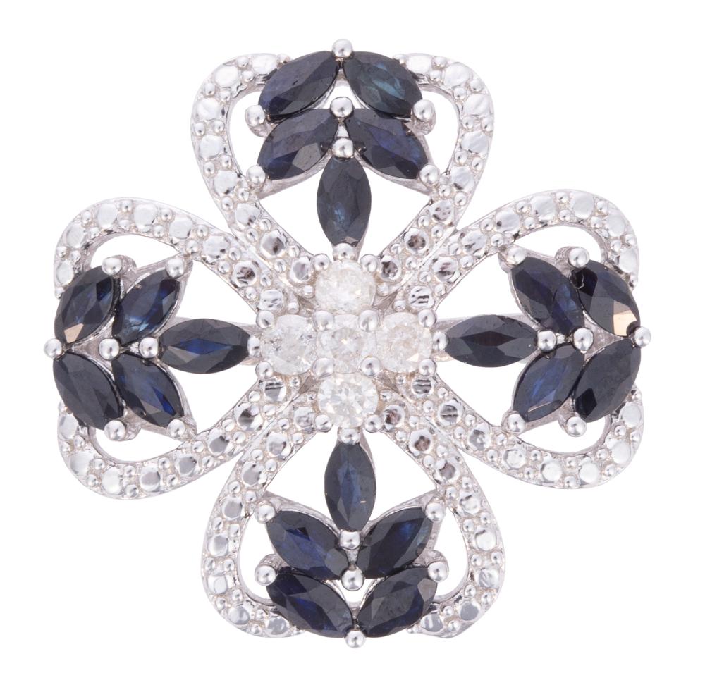 STERLING SILVER, BLUE SAPPHIRE,