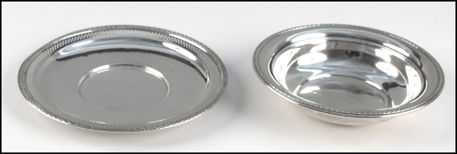 STERLING SILVER BOWL. Together with