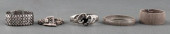 STERLING SILVER BRACELETS, 5<b