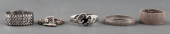 STERLING SILVER BRACELETS, 5<b