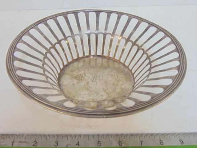 STERLING SILVER BREAD BOWL, JFK