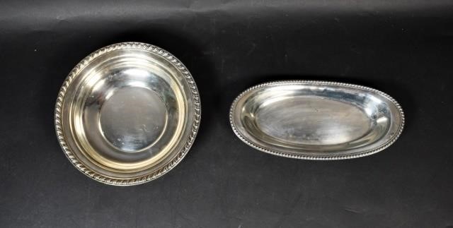 STERLING SILVER BREAD PLATE AND