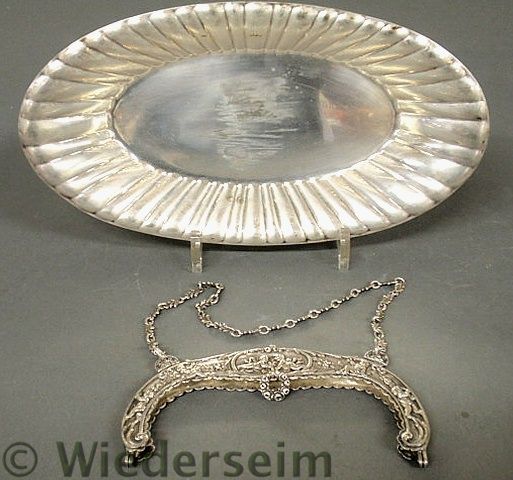 Sterling silver bread tray 12"l.