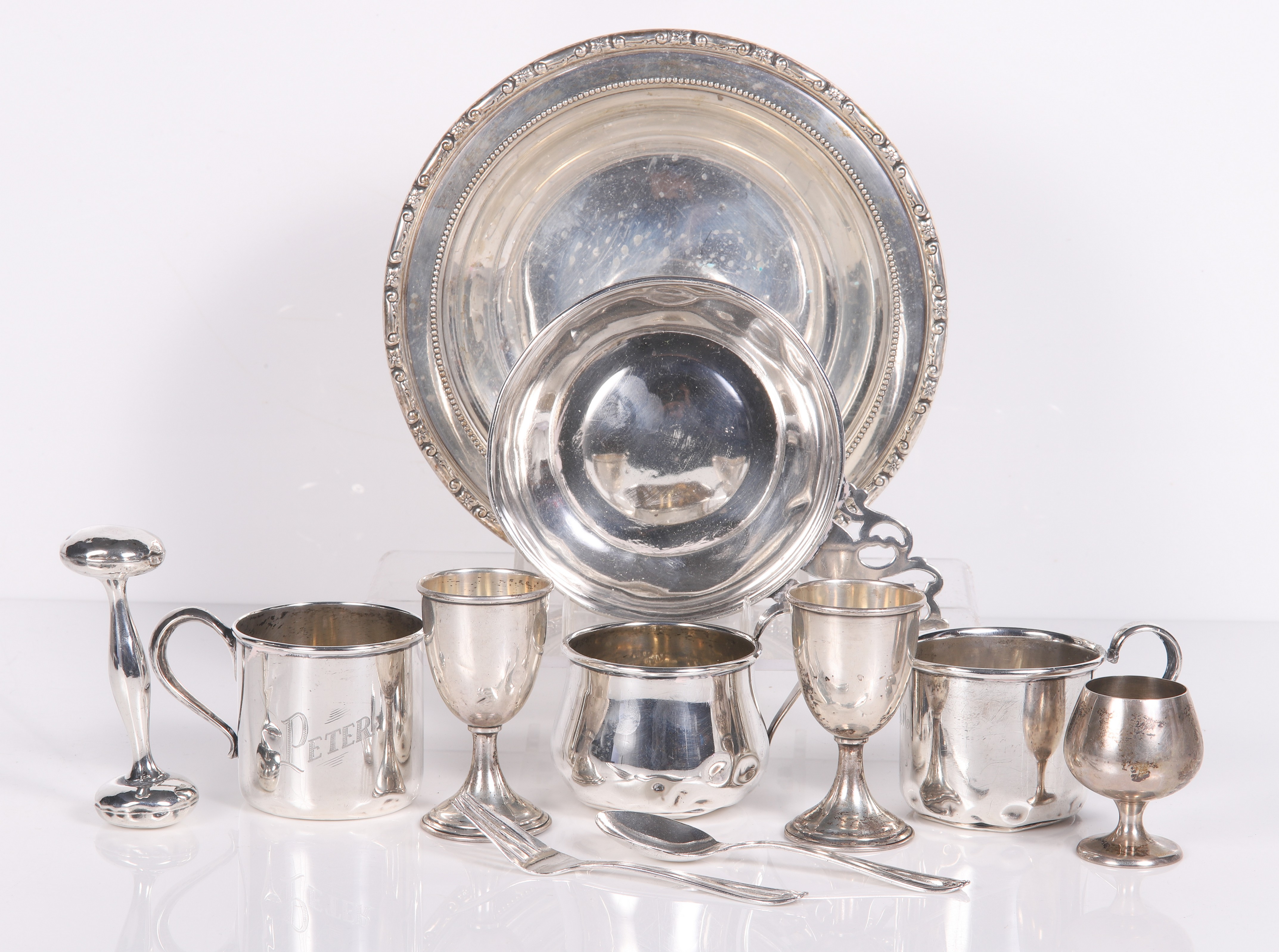 Sterling silver childs cups,