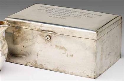 Sterling silver cigar humidor    h.