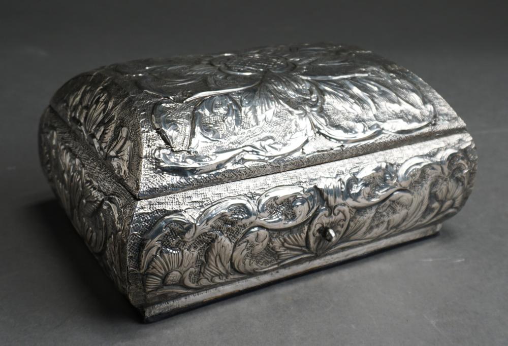 STERLING SILVER CLAD JEWELRY BOX, 5