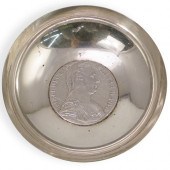 STERLING SILVER COIN DISHDESCR