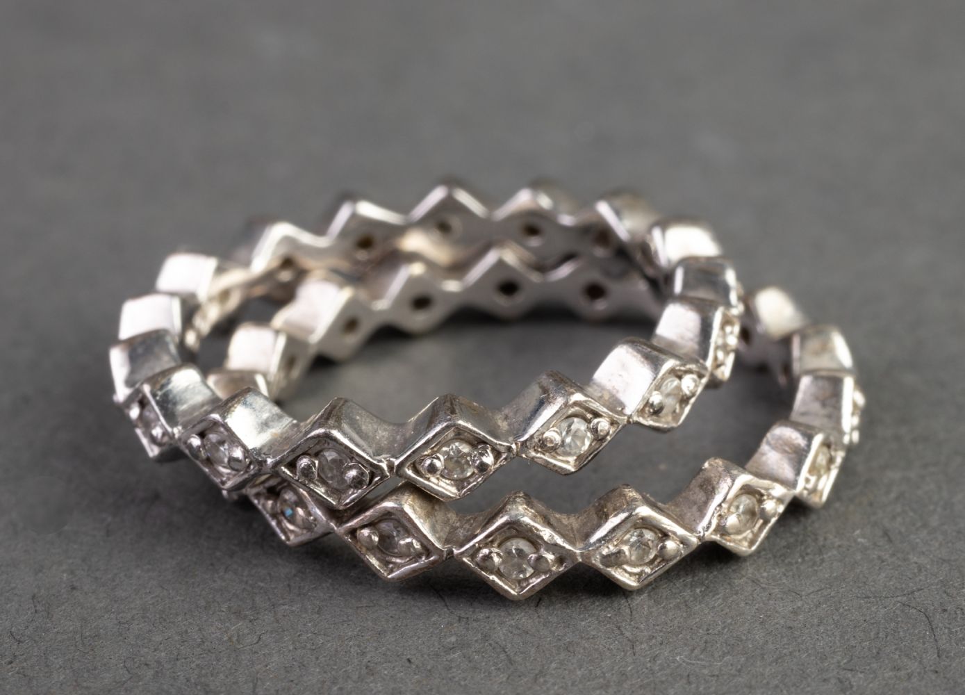 STERLING SILVER & CRYSTAL JAGGED
