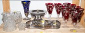 STERLING SILVER, CUT GLASS & P