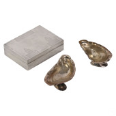 STERLING SILVER DECO BOX & OYS
