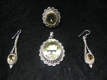 Sterling silver demi parure jewelry