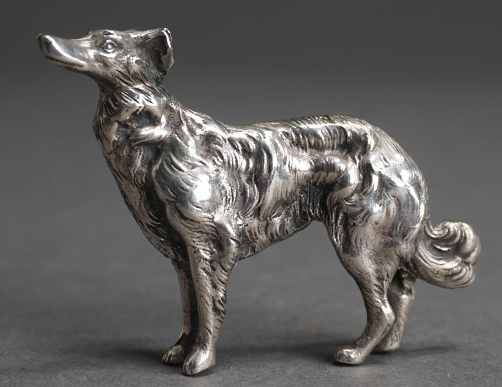 STERLING SILVER DOG FIGURINE, H: