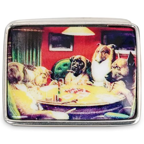 STERLING SILVER "DOGS PLAYING