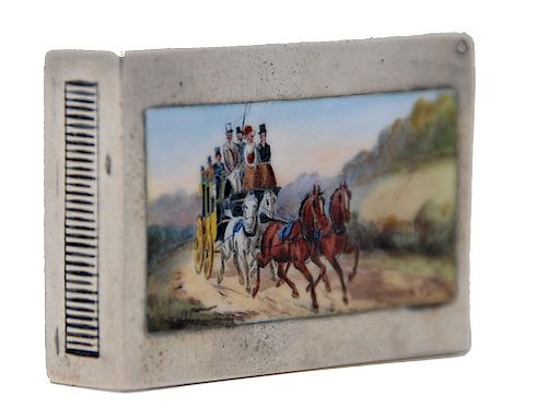 STERLING SILVER ENAMELED COACH