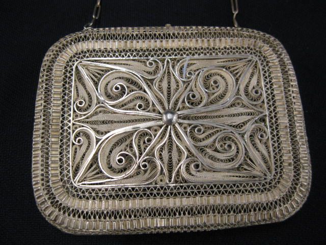 Sterling Silver Filigree Deco Purse