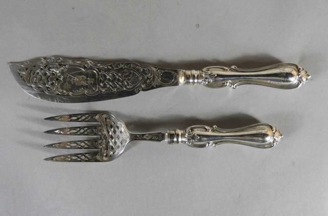 STERLING SILVER FISH SERVERS,