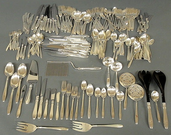 Sterling silver flatware service by