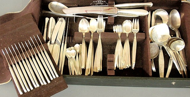 Sterling silver flatware service by