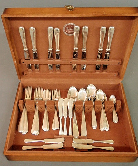 Sterling silver flatware service by
