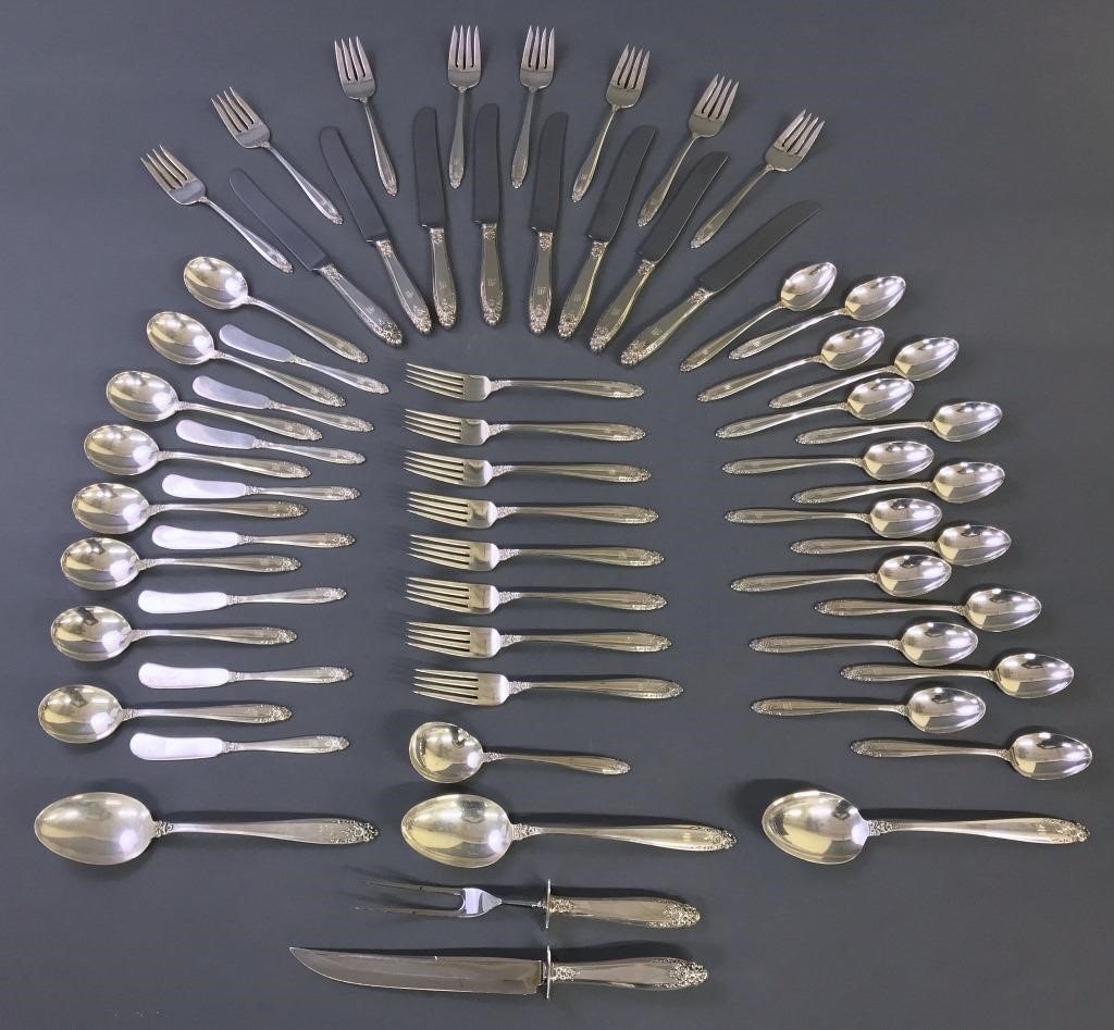 Sterling silver flatware service by