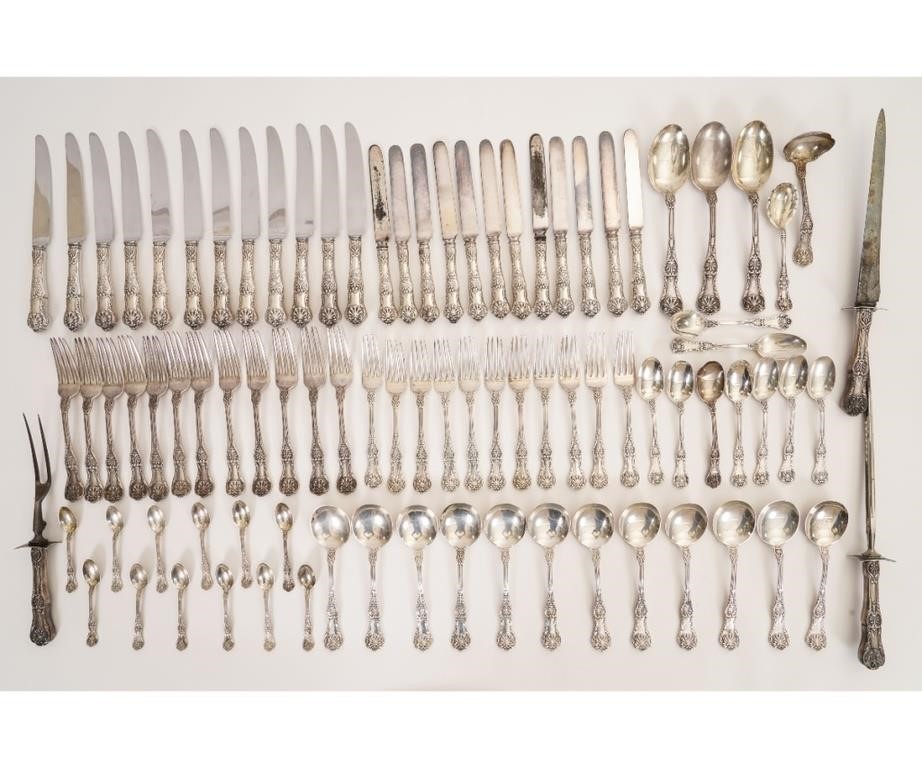 Sterling silver flatware service in