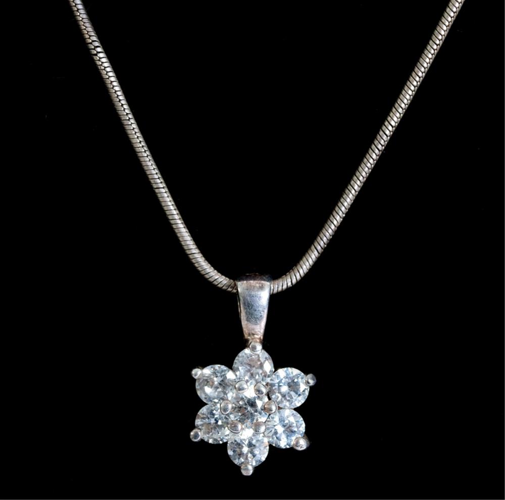 STERLING SILVER FLOWER PENDANT
