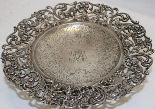 STERLING SILVER FOOTED COMPOTE,