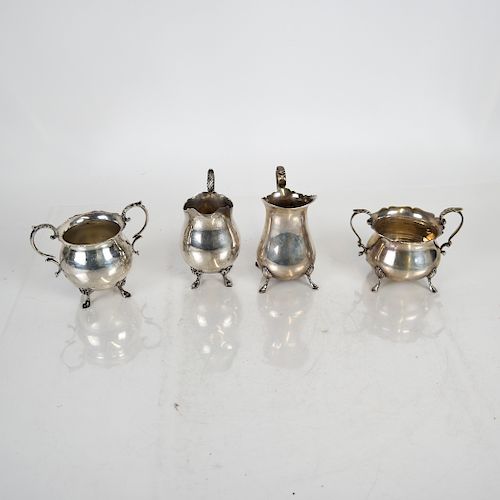 STERLING SILVER FOOTED CREAMERS (2)
