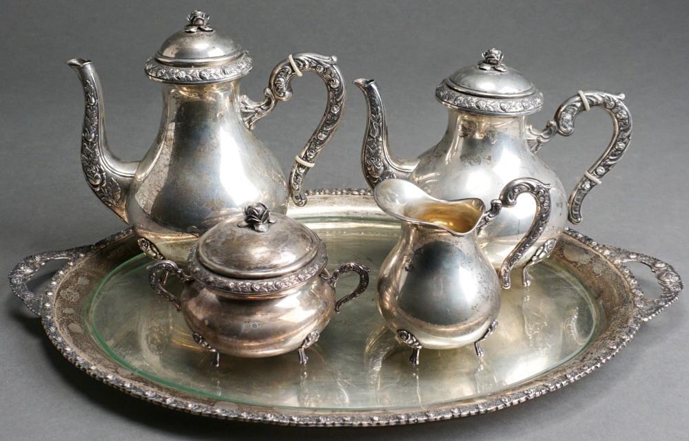 STERLING SILVER FOUR-PIECE COFFEE