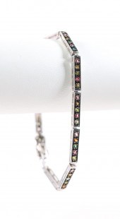 STERLING SILVER GEMSTONE TENNI